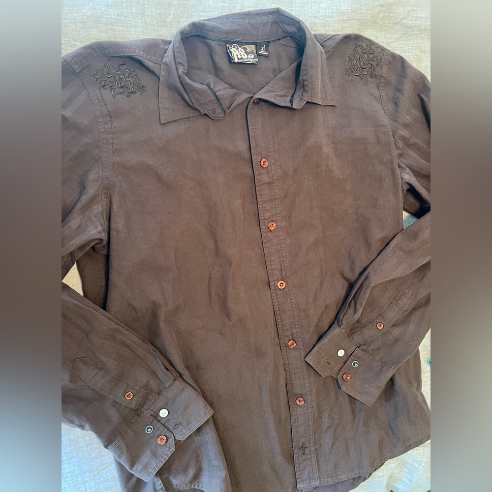 Abe western button down men’s brown XL